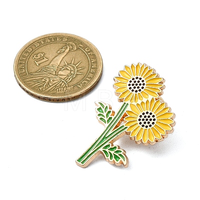 Sunflower Enamel Pins JEWB-P045-02B-G-1