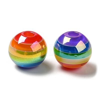 Pride UV Plating Rainbow Iridescent Acrylic European Beads X-MACR-D025-06-1