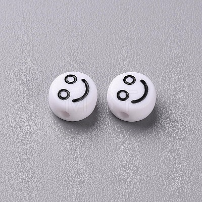 Opaque White Acrylic Beads X-MACR-N008-42-C01-1