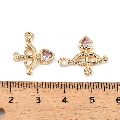 Brass Micro Pave Cubic Zirconia Charms KK-C155-27G-1