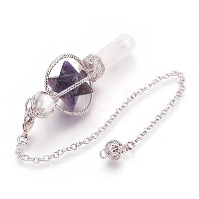 Natural Gemstone Dowsing Pendulums KK-F756-06-1
