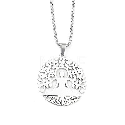 201 Stainless Steel Pendant Necklaces for Man NJEW-Q336-04D-P-1