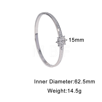 304 Stainless Steel Rhinestone Hinged Bangles for Women FS-WG7AFBC-01-1