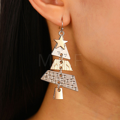 Christmas Tree Alloy Pendant Necklaces & Dangle Earrings Sets WG3F9DA-03-1
