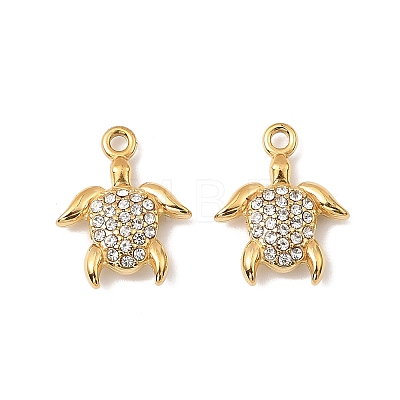 304 Stainless Steel with Crystal Rhinestone Charms STAS-G358-05G-01-1