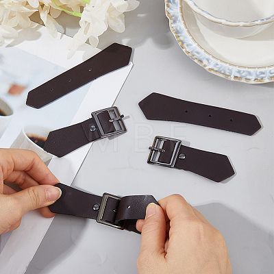 8 Sets PU Leather Sew on Toggle Buckles AJEW-HS0001-54A-1