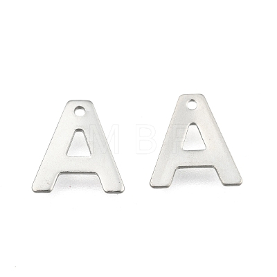 304 Stainless Steel Alphabet Charms X-STAS-O073-01-1