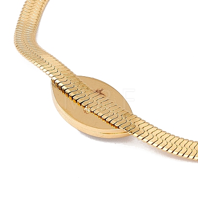 Acrylic Horse Eye Link Bracelet with 316 Stainless Steel Herringbone Chains for Women BJEW-G655-02G-1