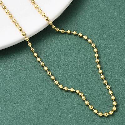 Brass Ball Chain Necklaces for Women NJEW-B148-01A-G-1