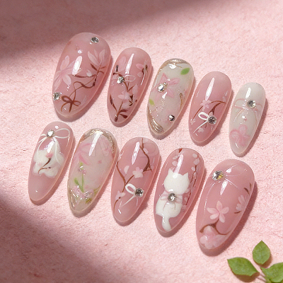 1Set Plastic Full Cover Press On False Nails MRMJ-CP0001-68-1