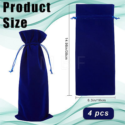 4Pcs Velvet Wine Bottle Packing Pouches ABAG-BBC0001-13A-1
