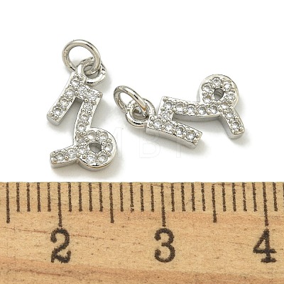 Rack Plating Brass Micro Pave Cubic Zirconia Pendants KK-K386-02L-P-1