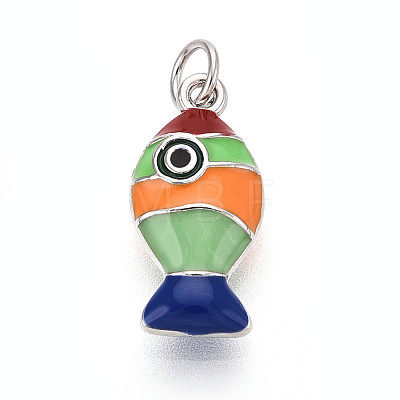 Brass and Enamel Pendants KK-T079-02A-P-1