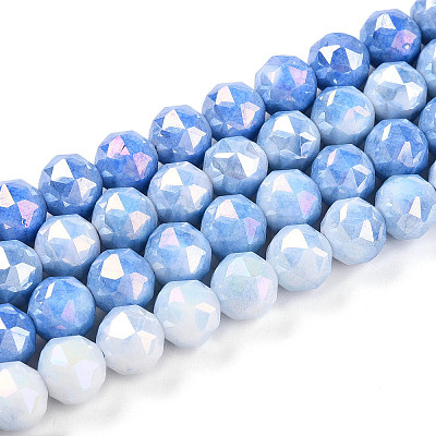 Anti-Tarnish Electroplate Glass Beads Strands GLAA-N010-8mm-02-1