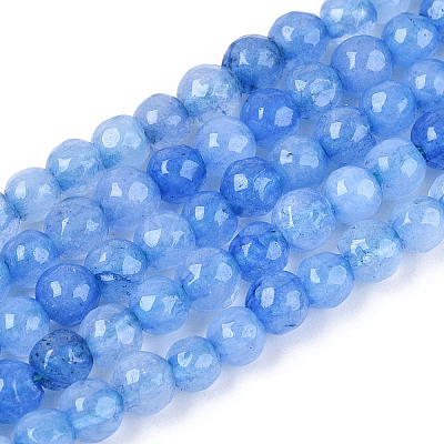Dyed Natural White Jade Beads Strands G-T139-4mm-60-16-1
