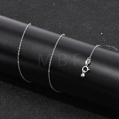 925 Sterling Silver Cable Chain Adjustable Slider Necklaces for Women NJEW-U030-01S-01-1