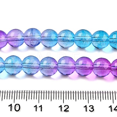 Baking Painted Transparent Glass Beads DGLA-M001-8mm-07-1