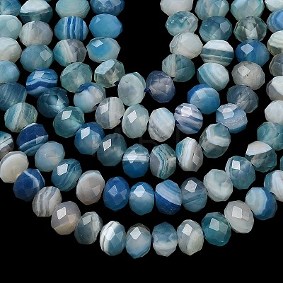 Natural Banded Agate Beads Strands G-D344-A34-06-1