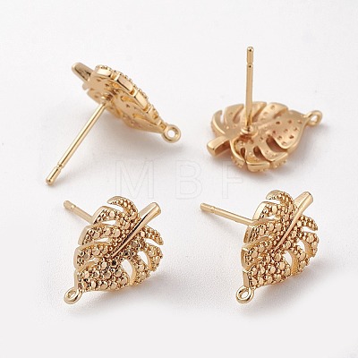 Brass Stud Earring Findings X-KK-S350-424-1