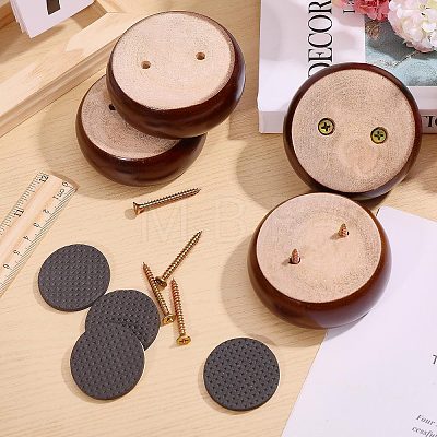 Wood Round Furniture Legs FIND-WH0199-412C-1