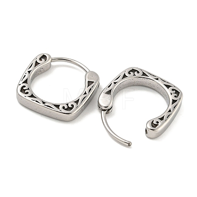 316 Surgical Stainless Steel Hoop Earrings EJEW-D096-10H-AS-1