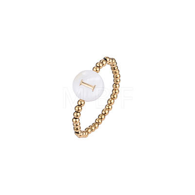 304 Stainless Steel and Shell Finger Rings WG7EF54-09-1