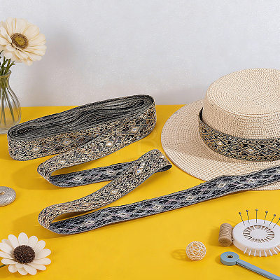 Ethnic Style Polyester Ribbon OCOR-WH0003-084B-1