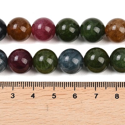 Natural Green Jade Imitation Tourmaline Beads Strands G-B046-08D-12mm-1