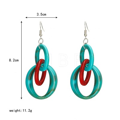 Acrylic Oval with Ring Dangle Earrings FS-WG43E6C-03-1