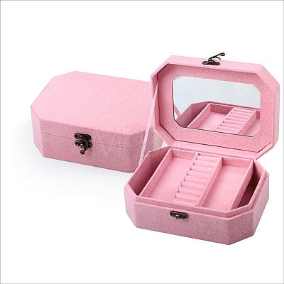 Suede Velvet Portable Jewelry Storage Box with Clasp PW-WGEDAD2-04-1