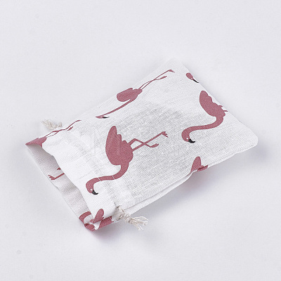 Polycotton(Polyester Cotton) Packing Pouches Drawstring Bags ABAG-T007-02K-1