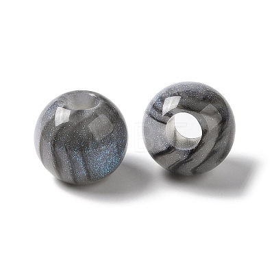 Resin Glitter Large Hole Beads RESI-G066-03-1