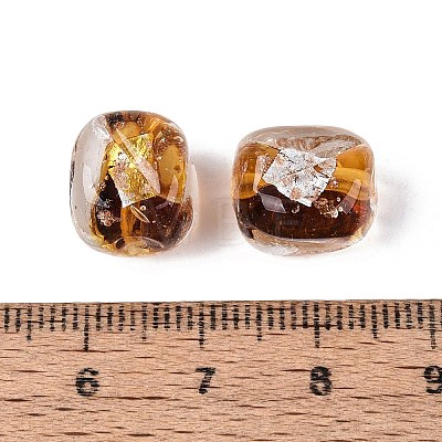 Handmade Gold & Silver Foil Glass Beads FOIL-Q003-01I-1