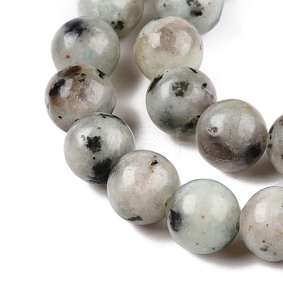 Natural Sesame Jasper/Kiwi Jasper Bead Strands G-R345-8mm-36-1