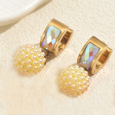 Stainless Steel Plastic Round Hoop Earrings EW3198-3-1