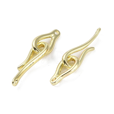 Brass Hook and Eye Clasps KK-B087-18G-1