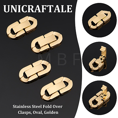 Unicraftale 4Pcs 304 Stainless Steel Fold Over Clasps STAS-UN0055-31-1