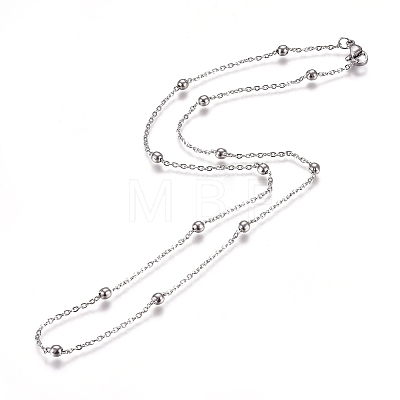 304 Stainless Steel Satellite Chains Necklace for Men Women NJEW-L159-08D-A-1