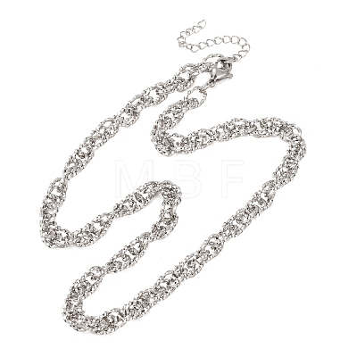 6MM 304 Stainless Twisted Rope Chain Necklaces SA-CBA725A-24P-1