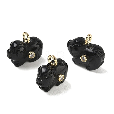 Natural Obsidian Carved Pendants GG-CBA105B-03H-G-1
