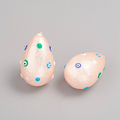 Paint Sprayed Shell Pearl Beads BSHE-I010-09D-1
