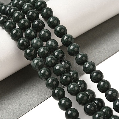 Natural Black Jade Beads Strands G-H067-A03-6MM-1