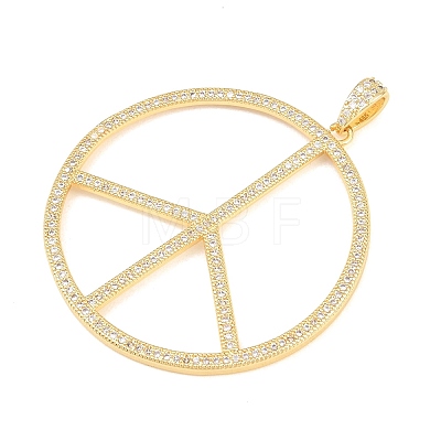 Brass Micro Pave Cubic Zirconia Pendants KK-C162-060G-1