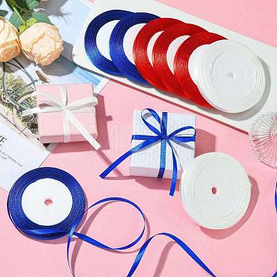 8Rolls 3 Colors Single Face Satin Ribbon OCOR-FS0001-08-1