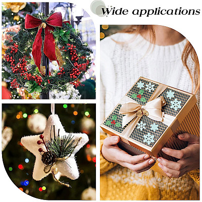 Gorgecraft 100Pcs Mistletoe/Holly Leaf Cloth Ornament Accessories DIY-GF0007-15-1