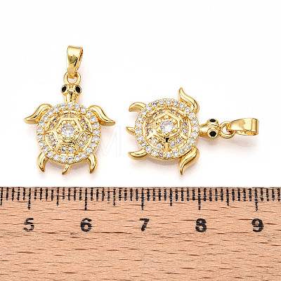 Brass Micro Pave Cubic Zirconia Pendants KK-N257-04G-1