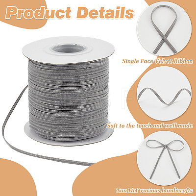 100 Yards Single Face Velvet Ribbon DIY-WH0656-16B-1