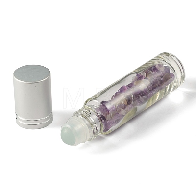 Natural Amethyst Chip Bead Roller Ball Bottles AJEW-H101-01D-1
