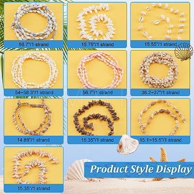   10 Strands 10 Styles Natural Shell Beads Strands BSHE-PH0001-33-1