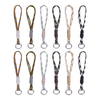 12Pcs 6 Styles Polyester & Spandex Parachute Cord Pendant Decorations HJEW-DC00184-1